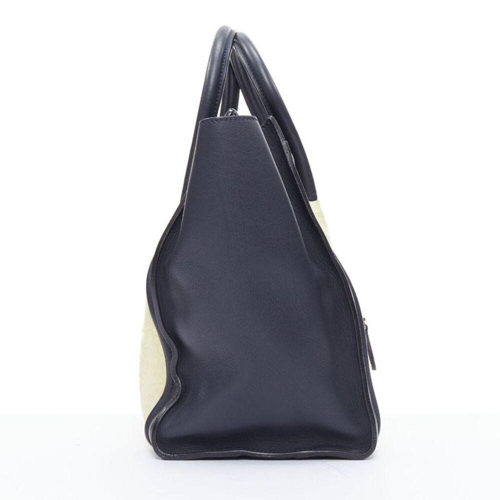 CELINE Phoebe Philo Medium Luggage cream black embossed tote bag - Picture 4 of 10
